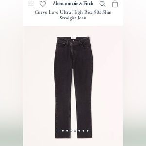Abercrombie & Fitch Curve Love Ultra High Rise 90s Slim Straight Jean